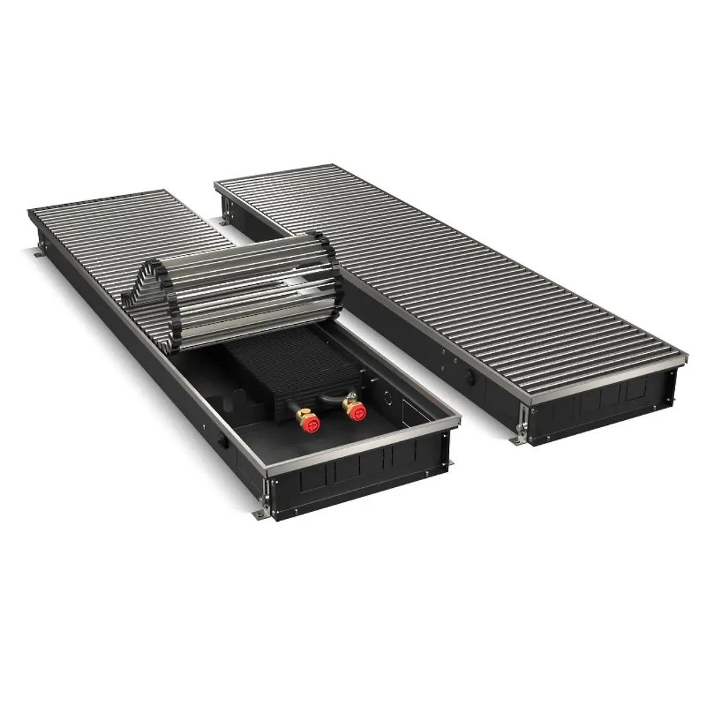 Внутрипольный конвектор Royal Thermo Atrium 1200x300x90 мм боковое подключение 1 теплообменник с решеткой STLM-2014014