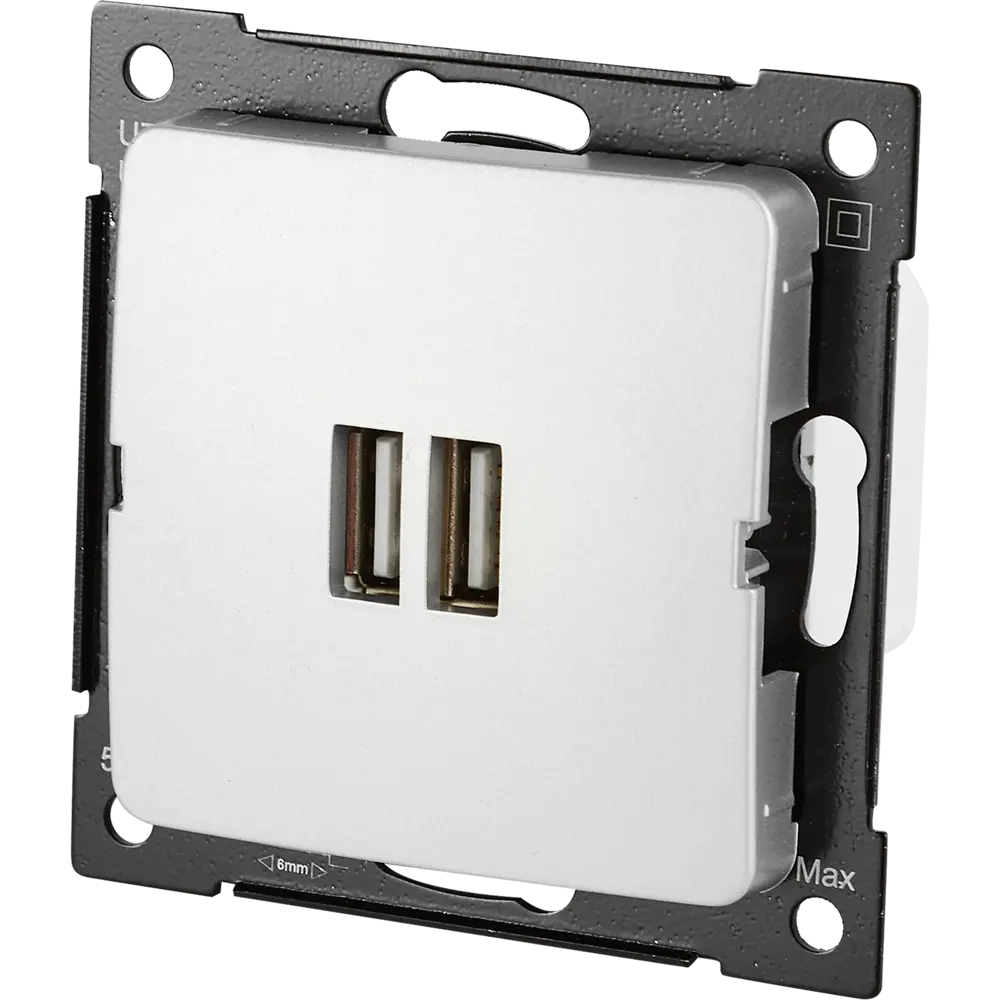 Розетка Hegel USB встраиваемая 3.4 А цвет серебро 84399410 STLM-2180198  - Вид №1