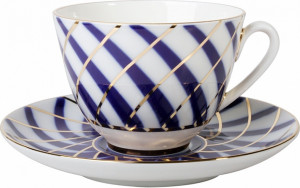 1047367 Императорский фарфоровый завод Чашка с блюдцем ИФЗ "Тодес" 250мл, ф.Весенняя Твёрдый фарфор