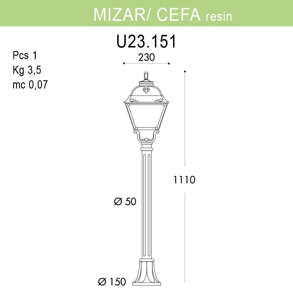 Уличный светильник Fumagalli Mizar.R/Cefa U23.151.000.WYF1R FUMAGALLI ФОНАРЬ 273539 Белый  - Вид №1
