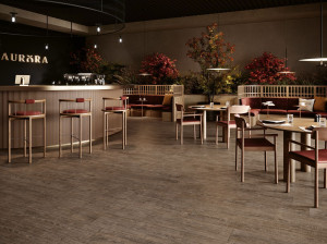 Пол из керамогранита под дерево