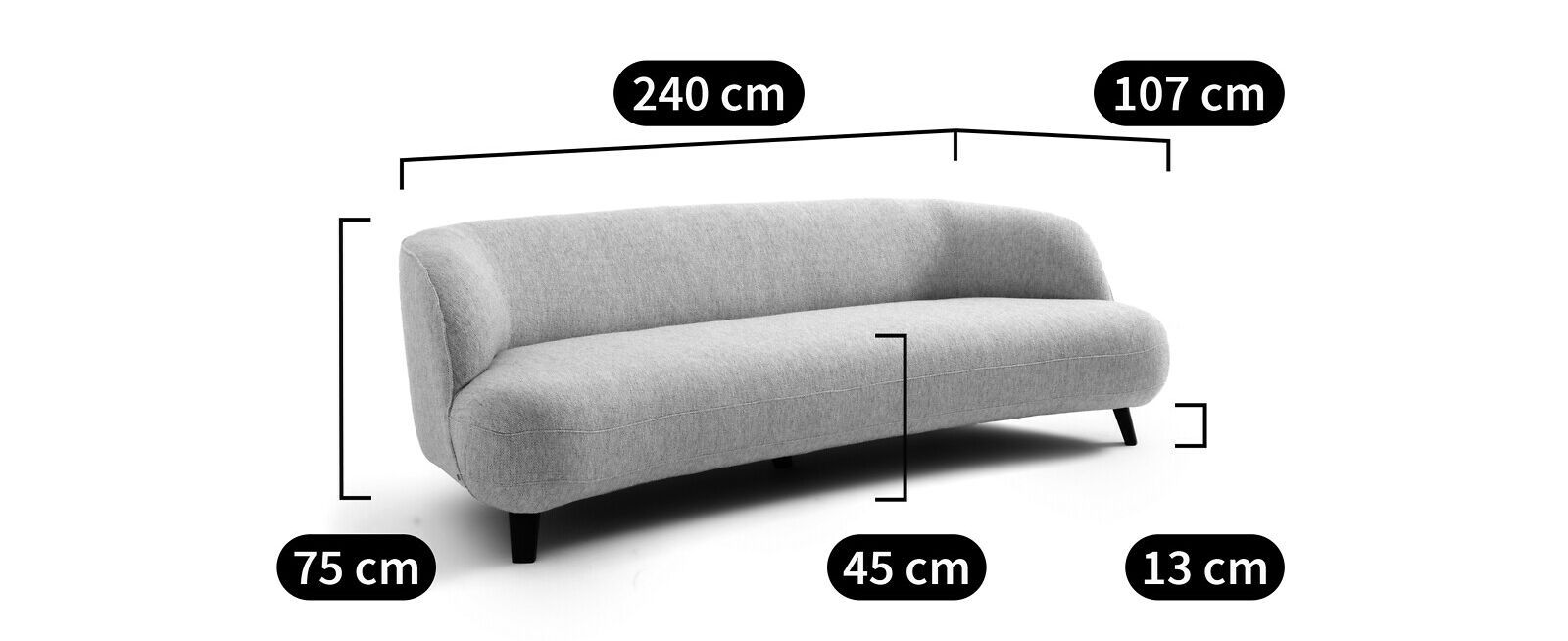 5-местный тканевый диван AMPM Rosebury ARCH-00112643 - Вид №6