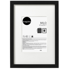 Рамка для фото Milo черная 21×29.7 см с эффектом дерева 85578065