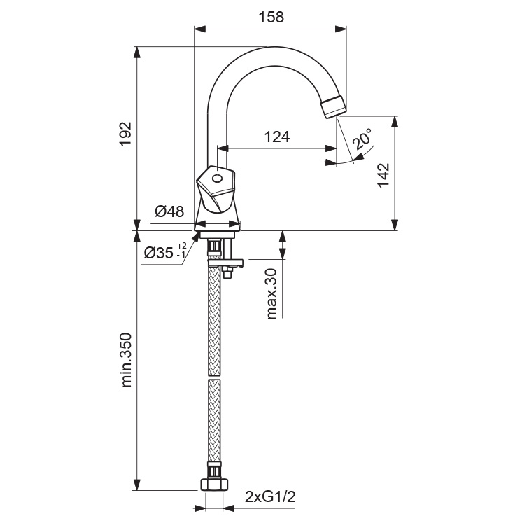 BA358AA Смеситель для умывальника VIDIMA LIFE - Вид №1