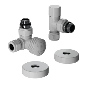 Термостатический комплект для радиатора трехосевой Royal Thermo Design Pro 1/2" латунь цвет белый