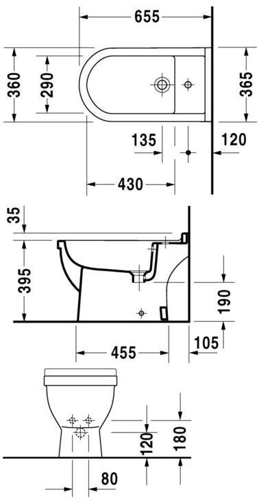 223410 Биде напольное Starck 3 Duravit - Вид №1