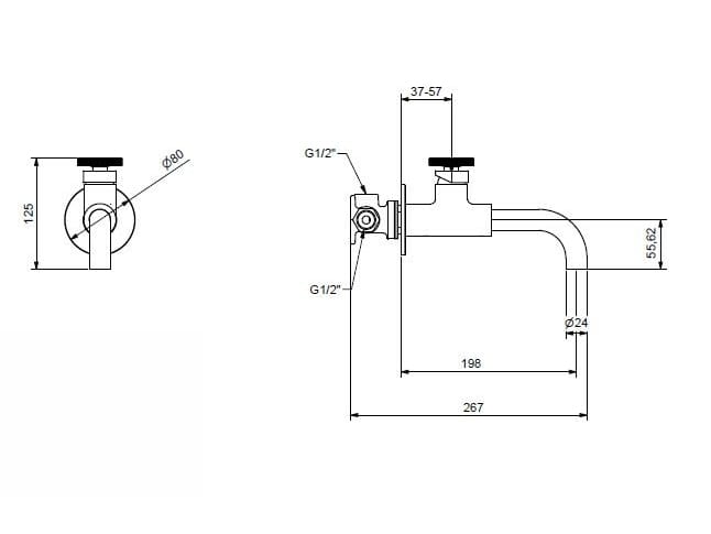 Смеситель для раковины из хромированной латуни Bugnatese тысяча девятьсот пятьдесят ARCH-00030683 - Вид №2