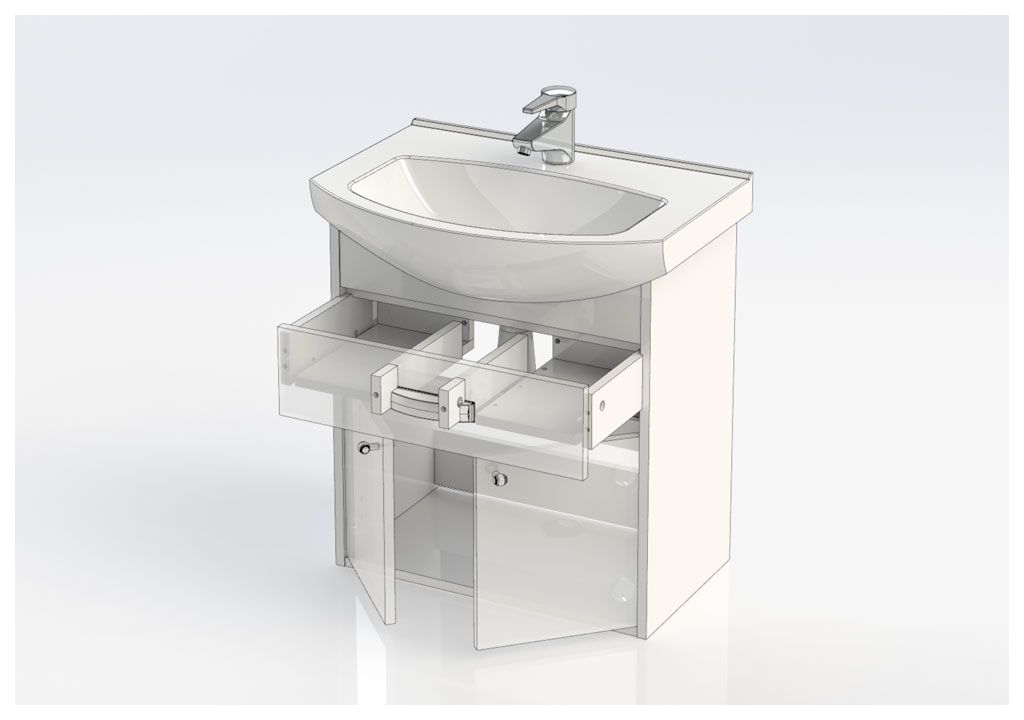 Тумба под раковину Aquanet Грейс 60 дуб кантербери/белый (1 ящик, 2 дверцы) sun-id-275350 - Вид №9