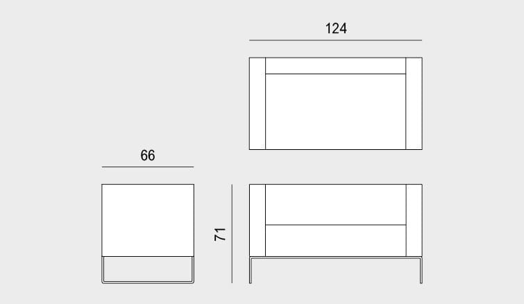 2-местный тканевый диван Viganò Cubino ARCH-00010704 - Вид №3