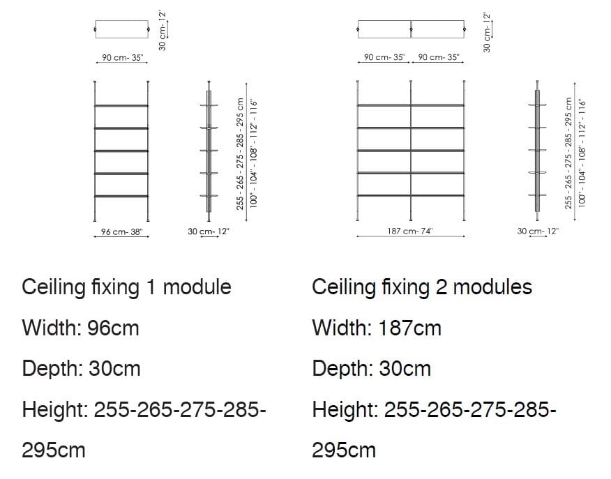 Деревянный секционный настенный книжный шкаф BONALDO Roll ARCH-00062762 - Вид №9