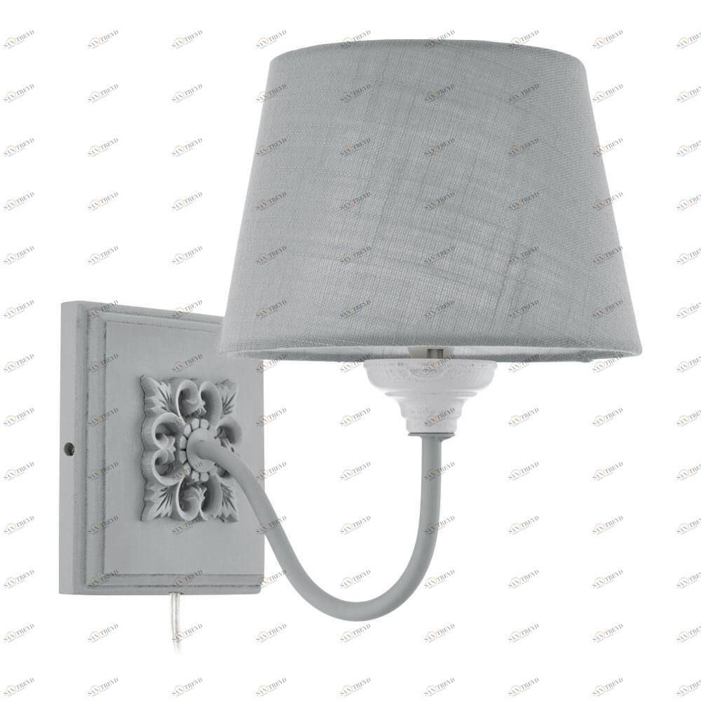 Бра с абажуром серое Larache 43239 EGLO LARACHE 00-3929938 Серебро;серый 