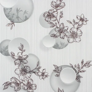 91531563 Обои бумажные Style decor Эвелина 5.3 м серо-коричневые 1068-017 Д15 STLM-1519340