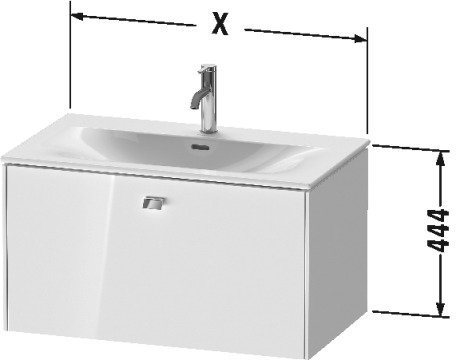 BR421204343 Brioso Тумбочка подвесная Базальт матовый, декор Duravit - Вид №3