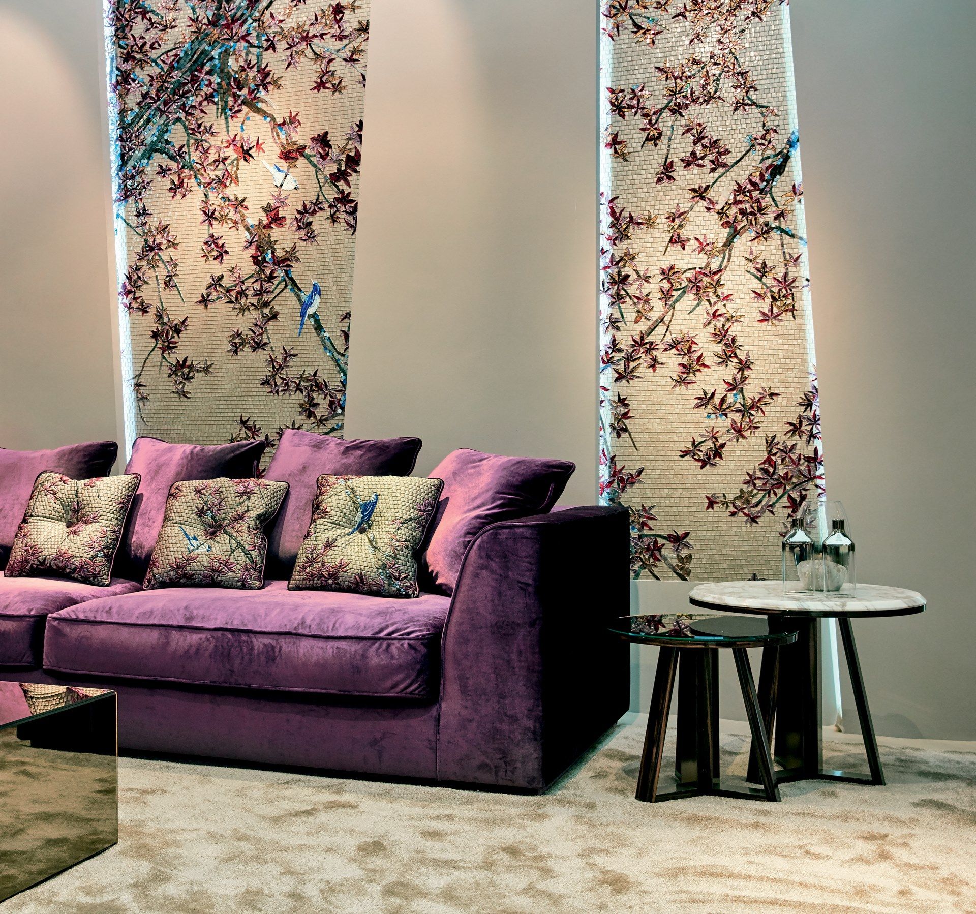 Круглый журнальный столик из мрамора Calacatta и дерева Sicis RAY ARCH-00014113 - Вид №1