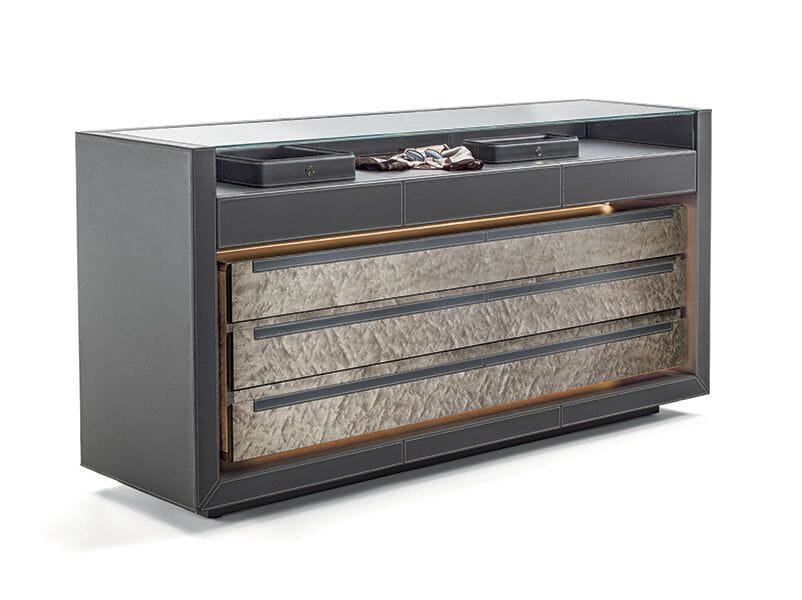 Деревянный комод с кожаной обивкой Vittoria Frigerio Lanza ARCH-00070003