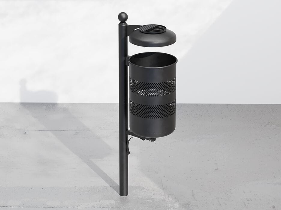 Держатель для мусора из листового металла с пепельницей с крышкой DIMCAR TAORMINA ARCH-00003089