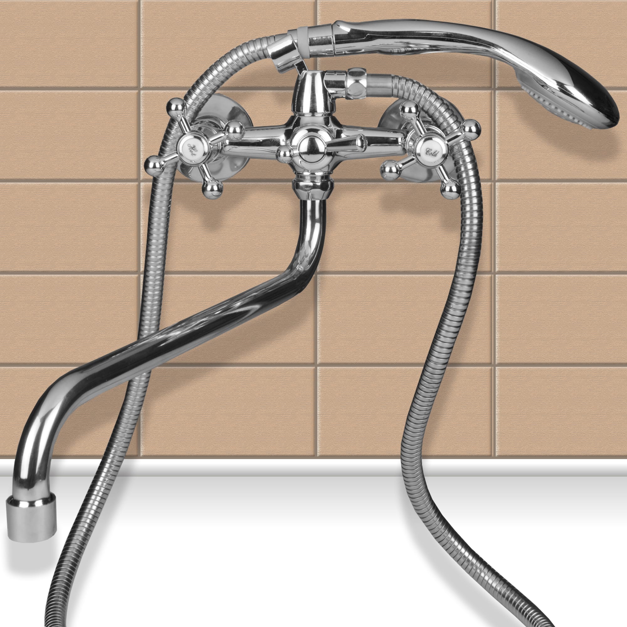 82797996 Смеситель универсальный для ванной «» двухвентильный цвет хром Бостон Santreyd - Вид №3