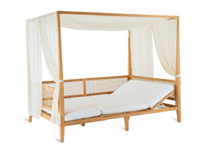 Садовая кровать из тикового дерева с балдахином