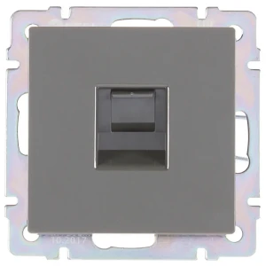 Розетка компьютерная встраиваемая Werkel RJ45, цвет серо-коричневый