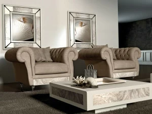 Vismara Design Стеганое кожаное кресло в стиле честерфилд с подлокотниками Desire