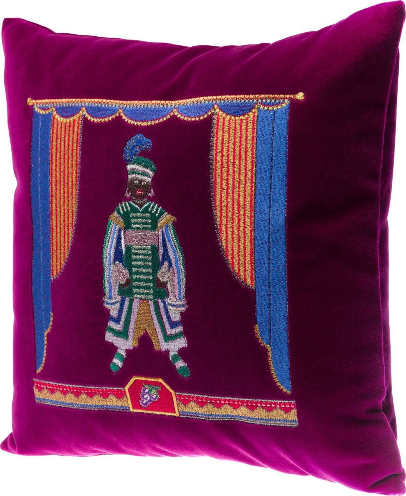 10660408 Торжокские золотошвеи Подушка диванная "Арап" бархат Разм. 40*40 Мод. 906 Бархат 