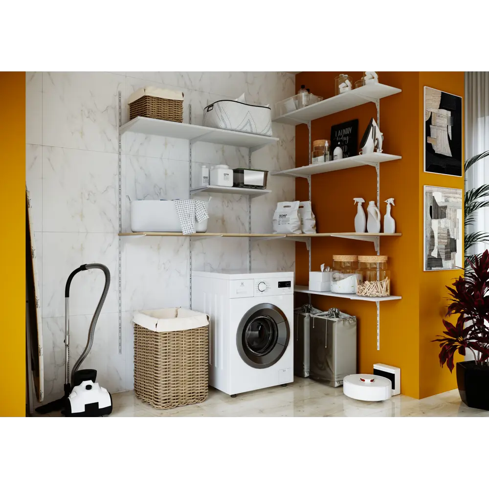 Держатели для полок Spaceo белые стальные 12 штук 89352336 STLM-1085883 - Вид №4