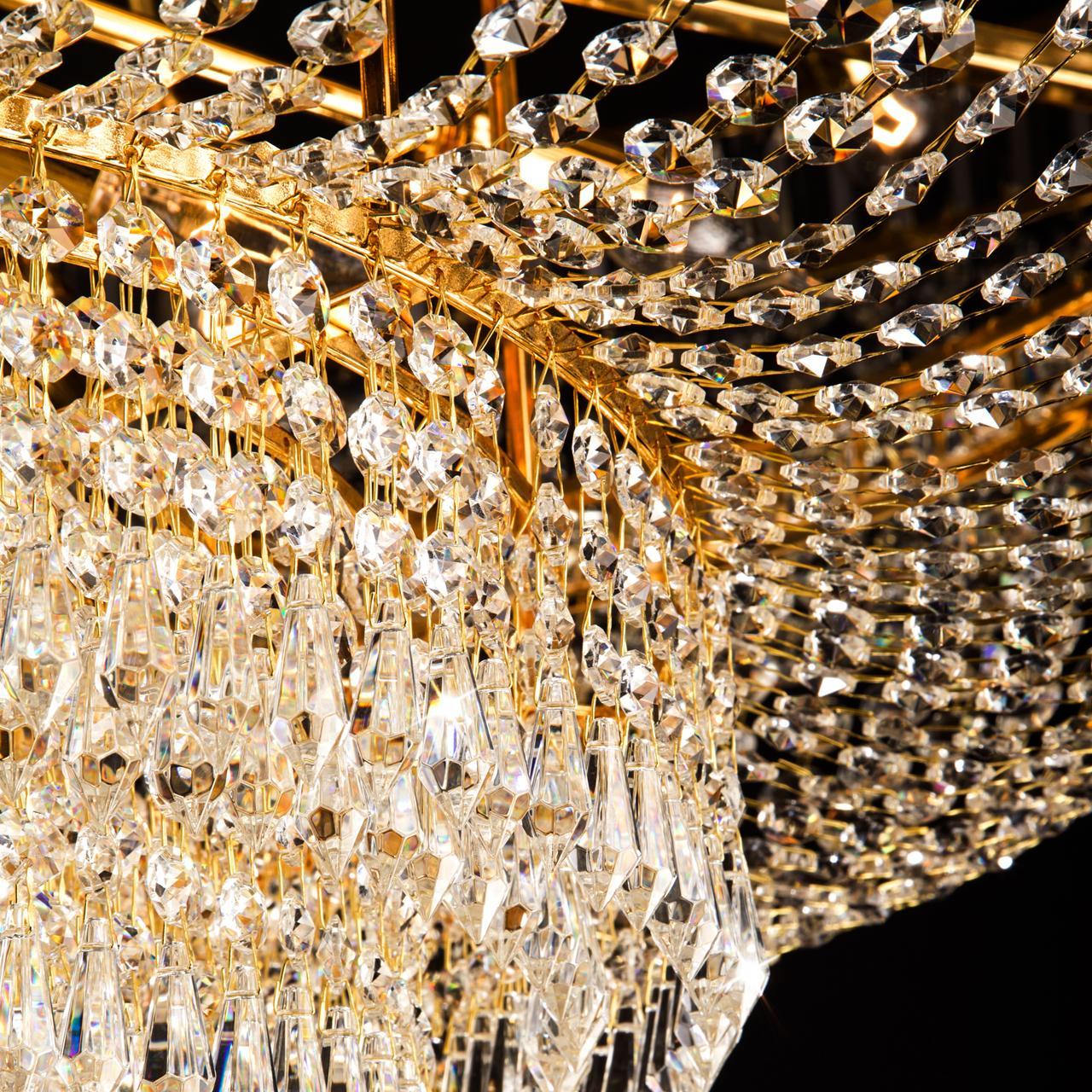 Люстра хрустальная потолочная золото Bogates Solara 360 Strotskis 360 BOGATES ДИЗАЙНЕРСКИЕ, SOLARA 00-3888660 Золото;прозрачный  - Вид №2
