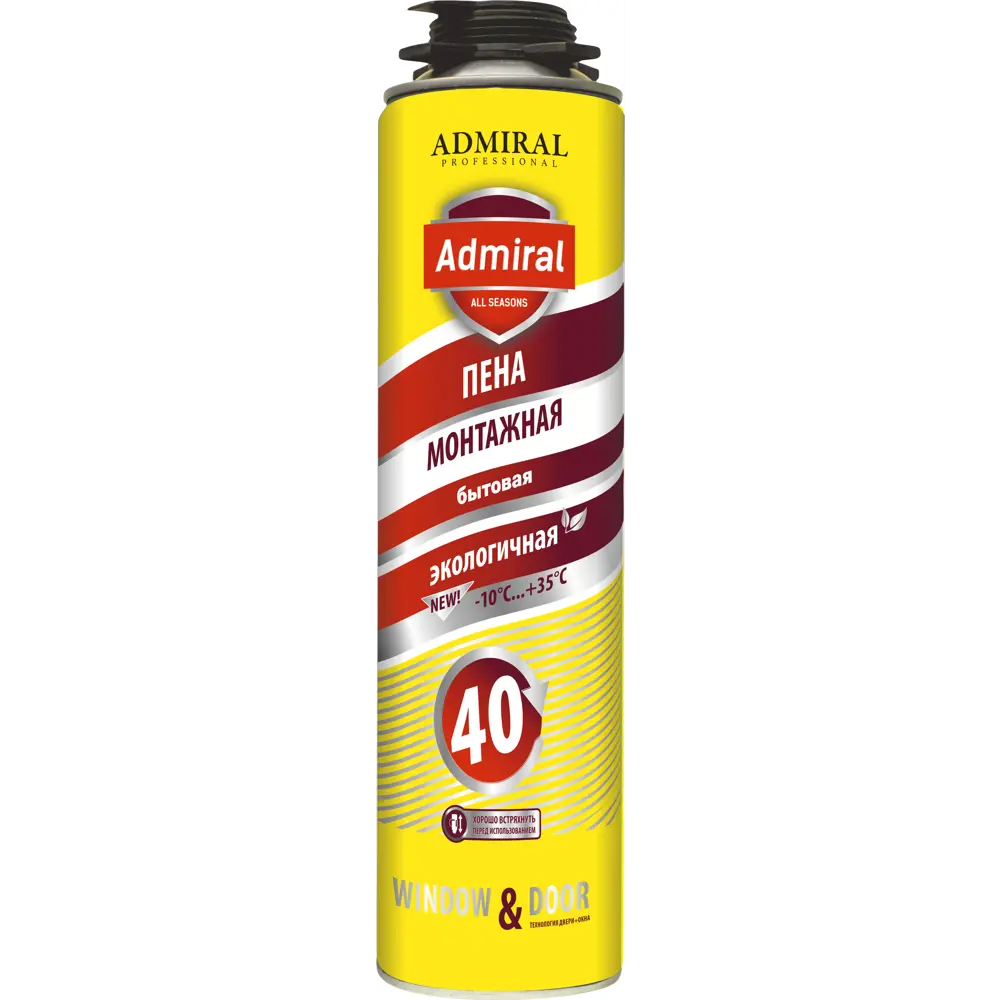 Пена монтажная бытовая Admiral 40 выход пены 35 л всесезонная 400 мл Santreyd STLM-2107188