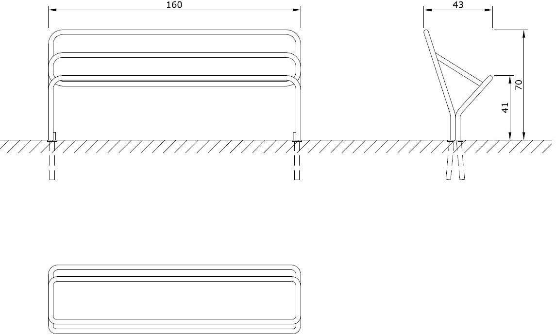 Euroform W Скамья из металла со спинкой  600  - Вид №3