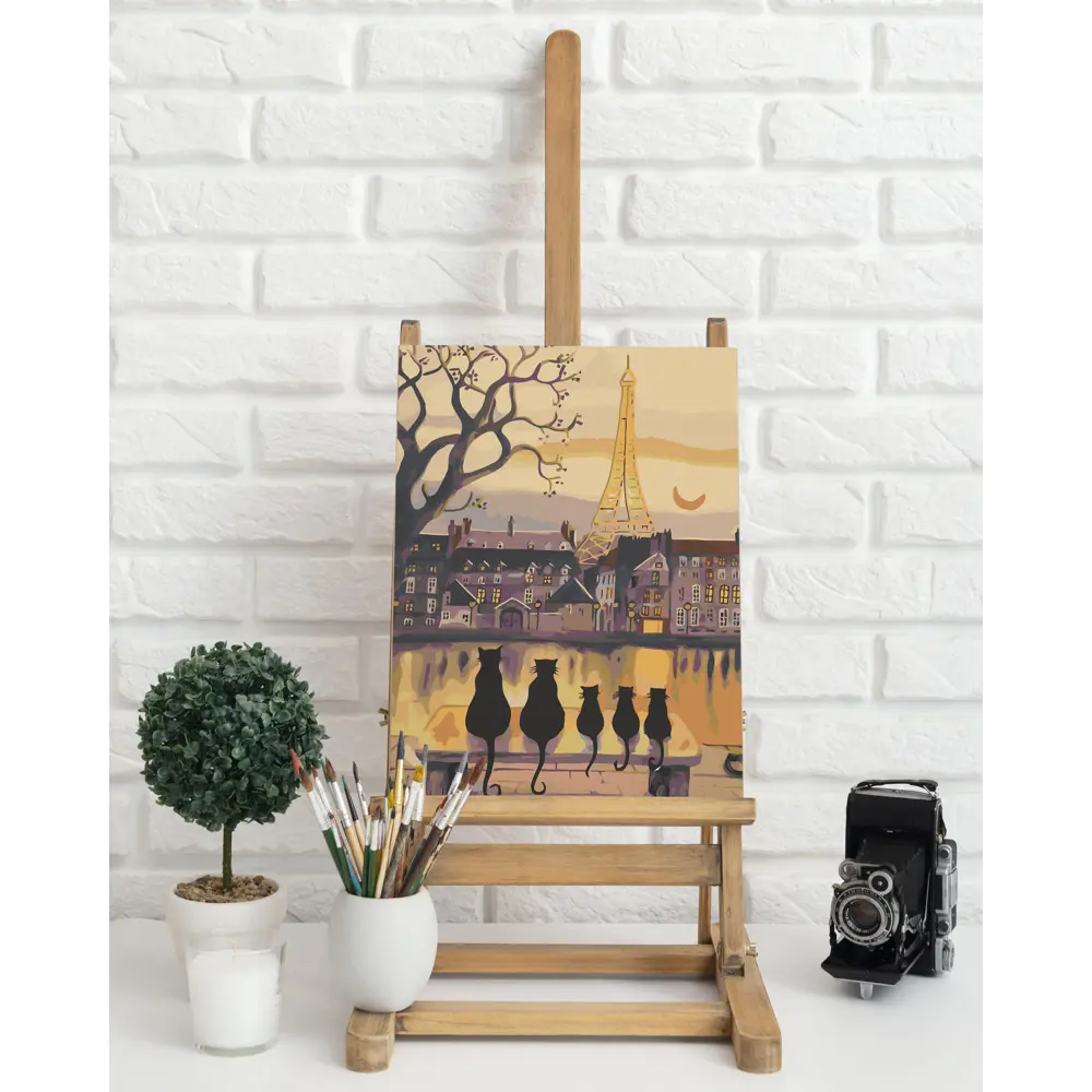 Картина по номерам Коты в Париже 40х50 см FBRUSH STLM-2197889 - Вид №2