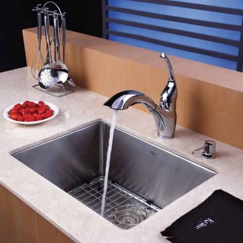 KHU101-23-KPF2210ORB-KSD30ORB Накладная раковина на столешницу  прямоугольная Krausru  - Вид №5