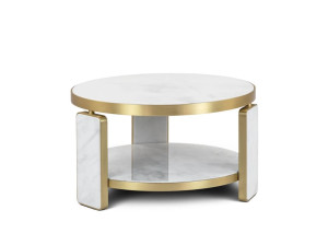 Мраморный круглый журнальный столик