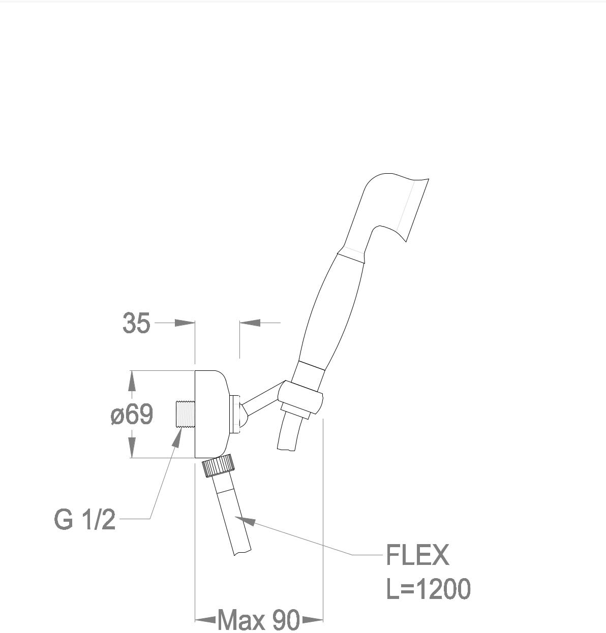 Fir Italia Настенный ручной душ с гибкой Melrose 22 2239622 - Вид №1