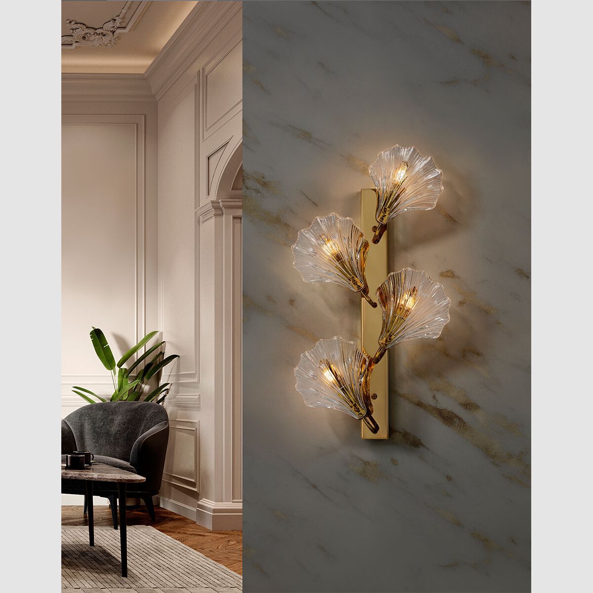 Настенный светильник из латуни и стекла K-Lighting Concha ARCH-00050175 - Вид №1