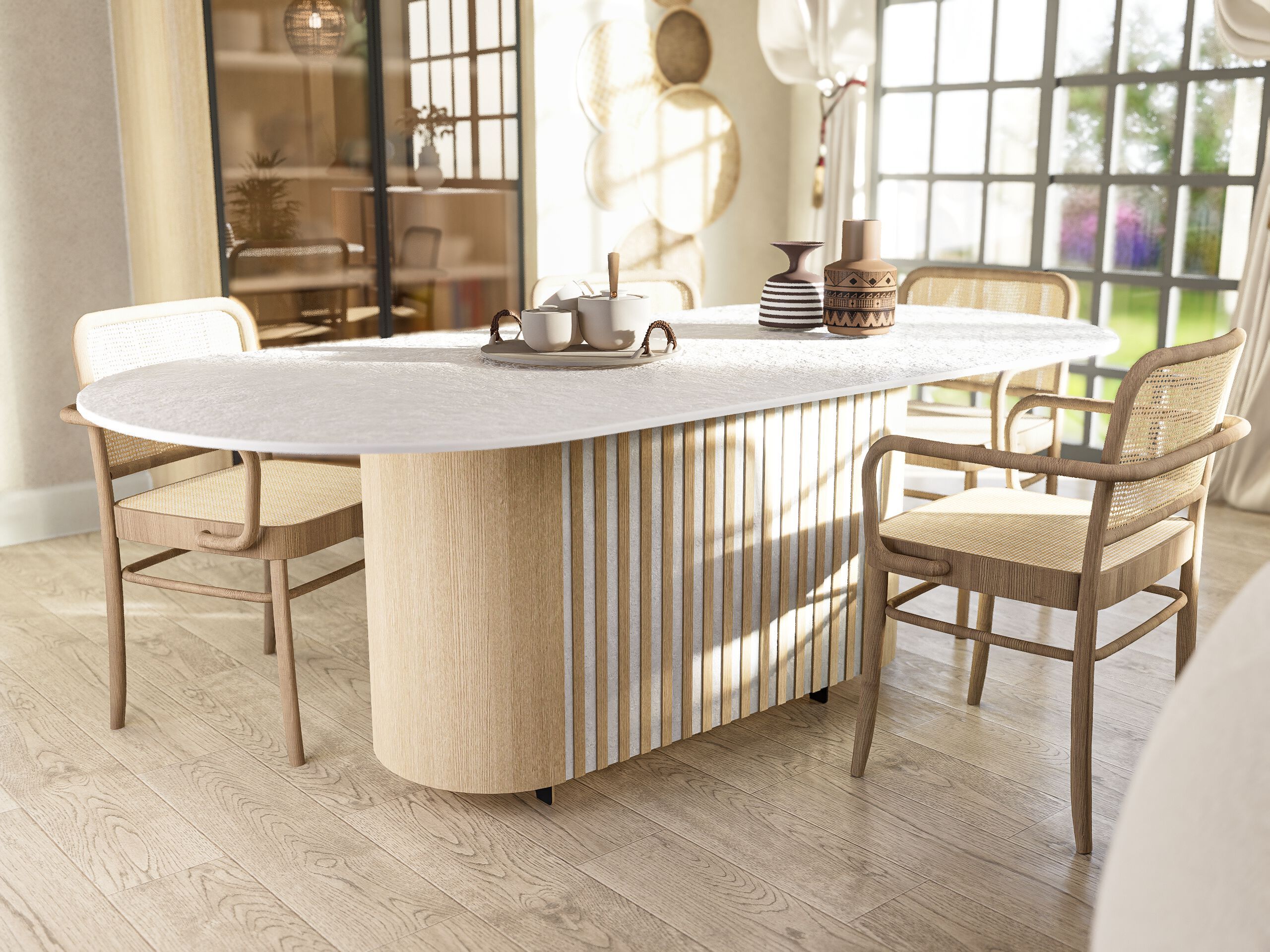 Дубовый стол с столешницей из смолы Antoine Perdrieau Turdine ARCH-00082659