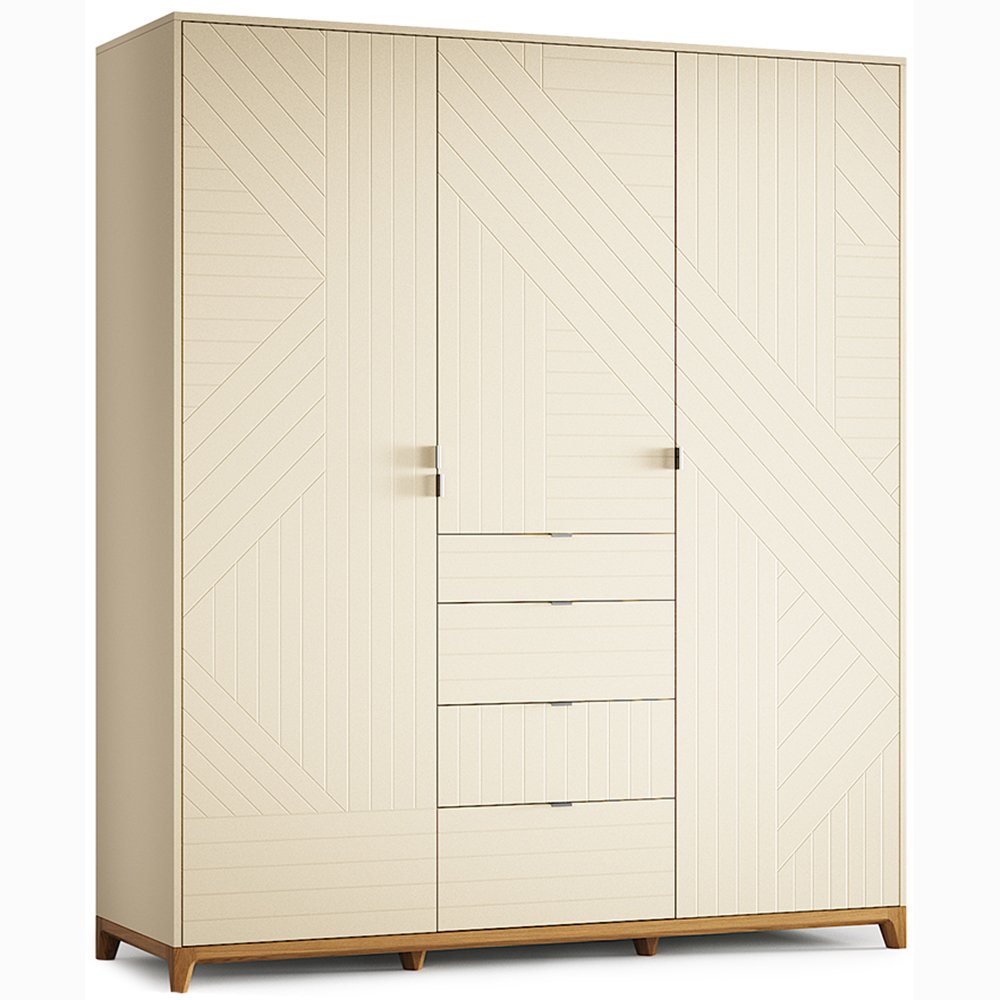 Шкаф трехстворчатый с ящиками кремовый Case №2 THE IDEA  210390 Бежевый  - Вид №13