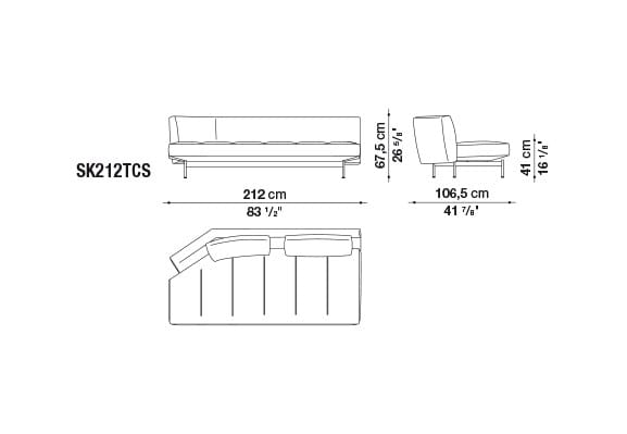Кожаный диван с полуостровом B&B Italia SAKé ARCH-00023880 - Вид №15