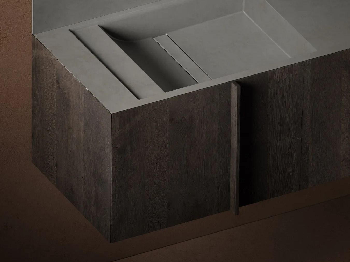 Деревянная секционная одиночная подвесная раковина Inbani Paral ARCH-00055428 - Вид №5