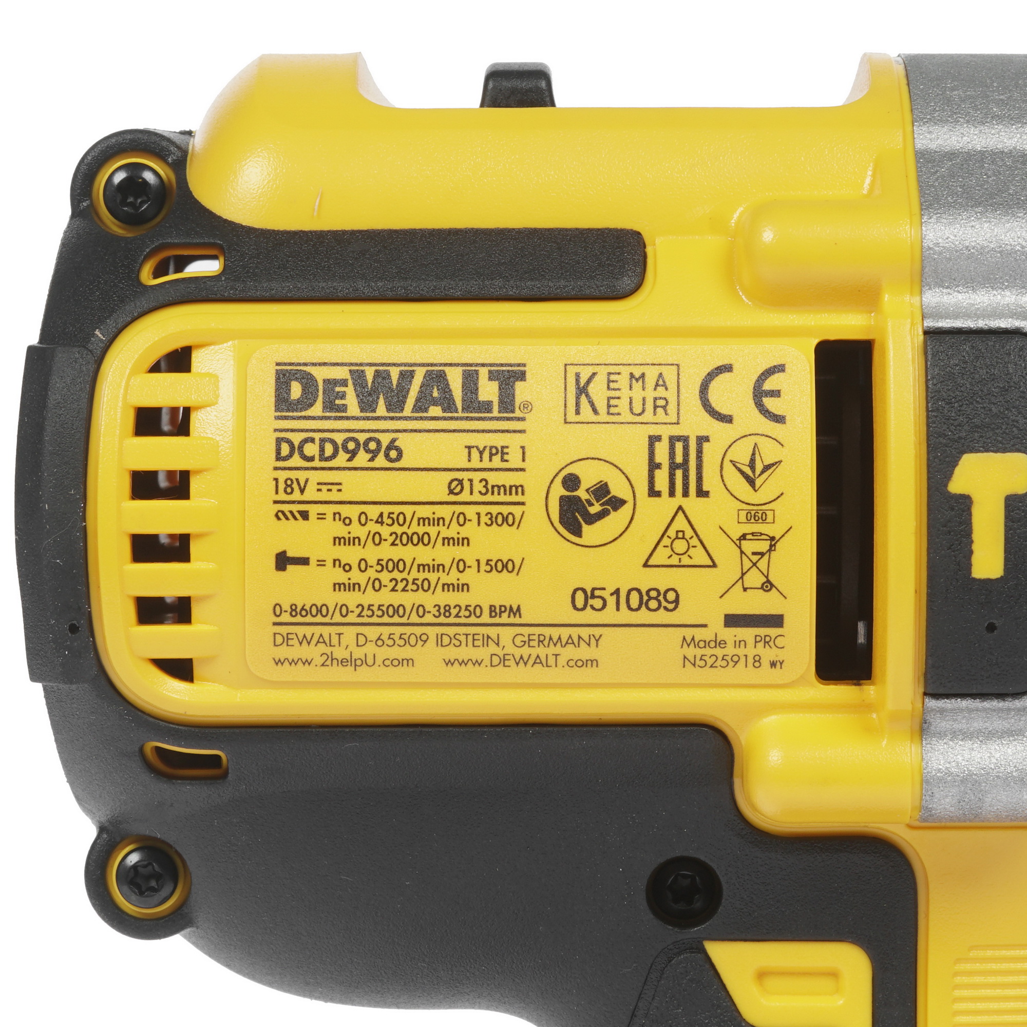 Дрель-шуруповерт DeWalt XRP DCD996P2 XR FLEXVOLТ 18/54V 1081533 STDN-0012253 - Вид №2