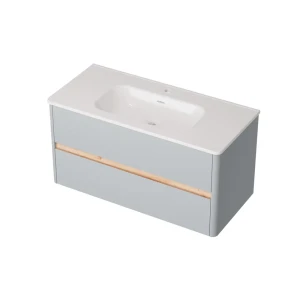 Тумба под накладную раковину в ванную комнату Элис подвесная 100 см цвет серый