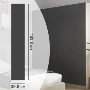 Дверь Лион 39.6x193.8x1.8 см ДСП цвет серый