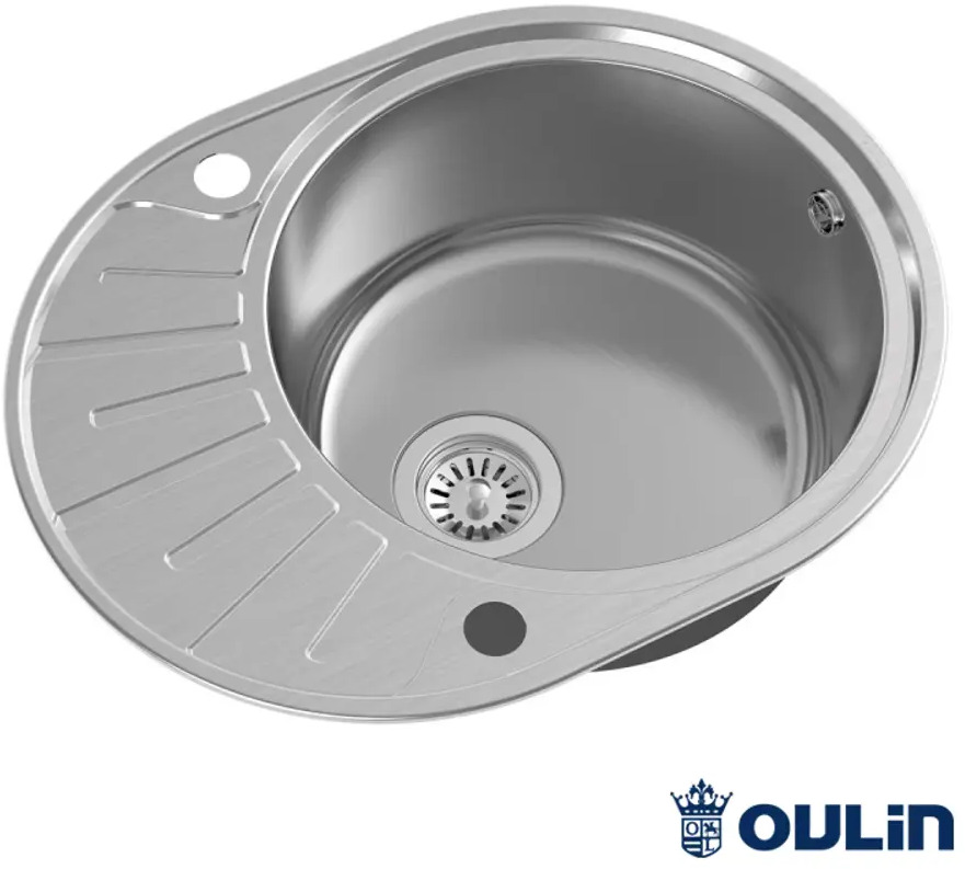 90589104 Врезная мойка Oulin Ol-r101 44.6x57.6x18 см нержавеющая сталь цвет сатин STLM-0297313