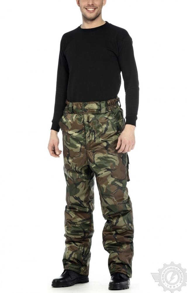 61435 Брюки камуфляжные непромокаемые зимние зеленые  Зимняя спецодежда  размер 52-54/170-176 
