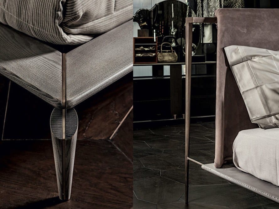 Деревянная двуспальная кровать с мягким изголовьем Shake HIO ARCH-00124678 - Вид №1