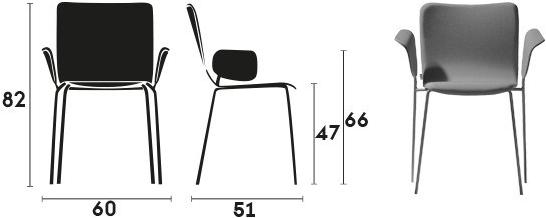 Capdell Стул из мягкой ткани штабелируемый с подлокотниками Mirò MIRO sun-id-1387620 - Вид №4