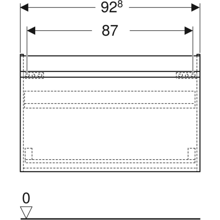 501.904.JK.1 Шкафчик для раковины Geberit Renova Plan, с одним выдвижным ящиком и одним внутренним выдвижным ящиком Geberit  - Вид №52