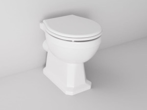 Напольный керамический туалет с настенным сливом