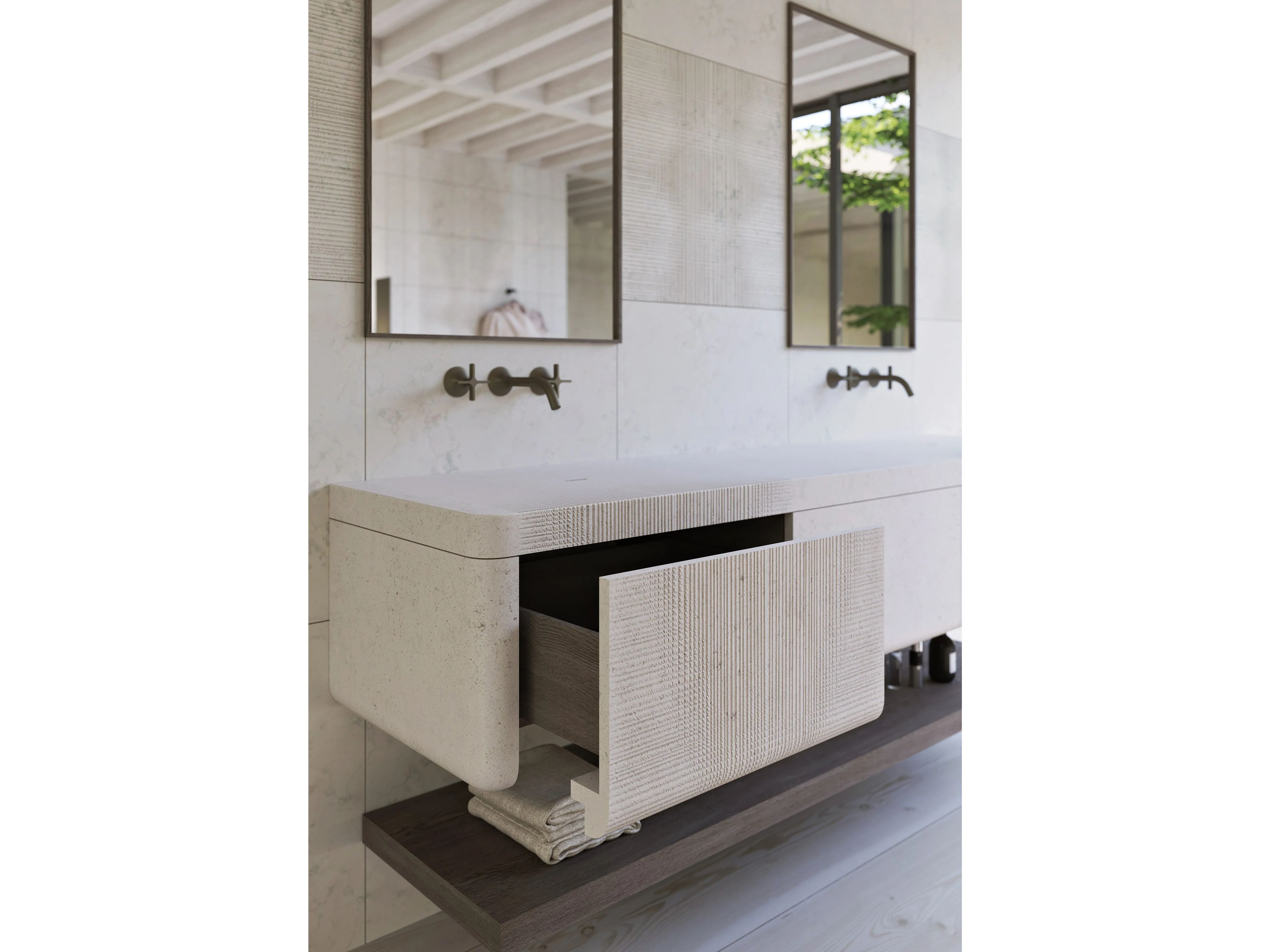 Натуральный камень секционный подвесной умывальник Davani Meridian ARCH-00088472 - Вид №3