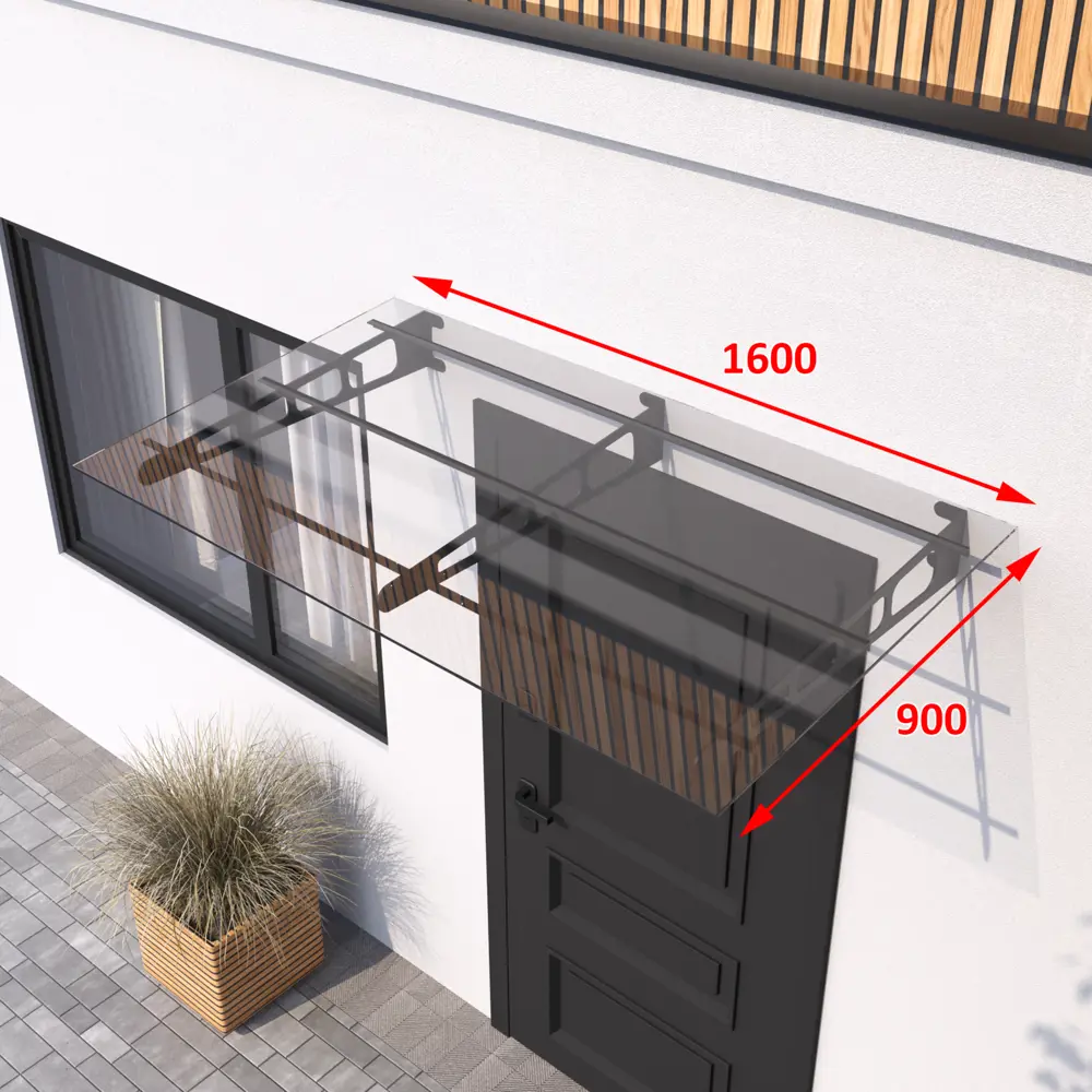 Santreyd Порта: прозрачный монолитный поликарбонат 1600x900x6 мм для козырьков 88922749 STLM-0903263 - Вид №6