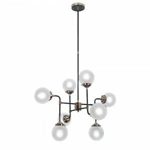 Люстра подвесная со стеклянными плафонами черно-белая Frezia Light 116022 FREZIA LIGHT ДИЗАЙНЕРСКИЕ 00-3953606 Черно-белый